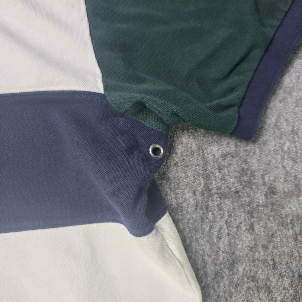 Vtg Polo Ralph Lauren Big Flesh Pony Rugby Polo Shirt Mens 2XL XXL Colorblock